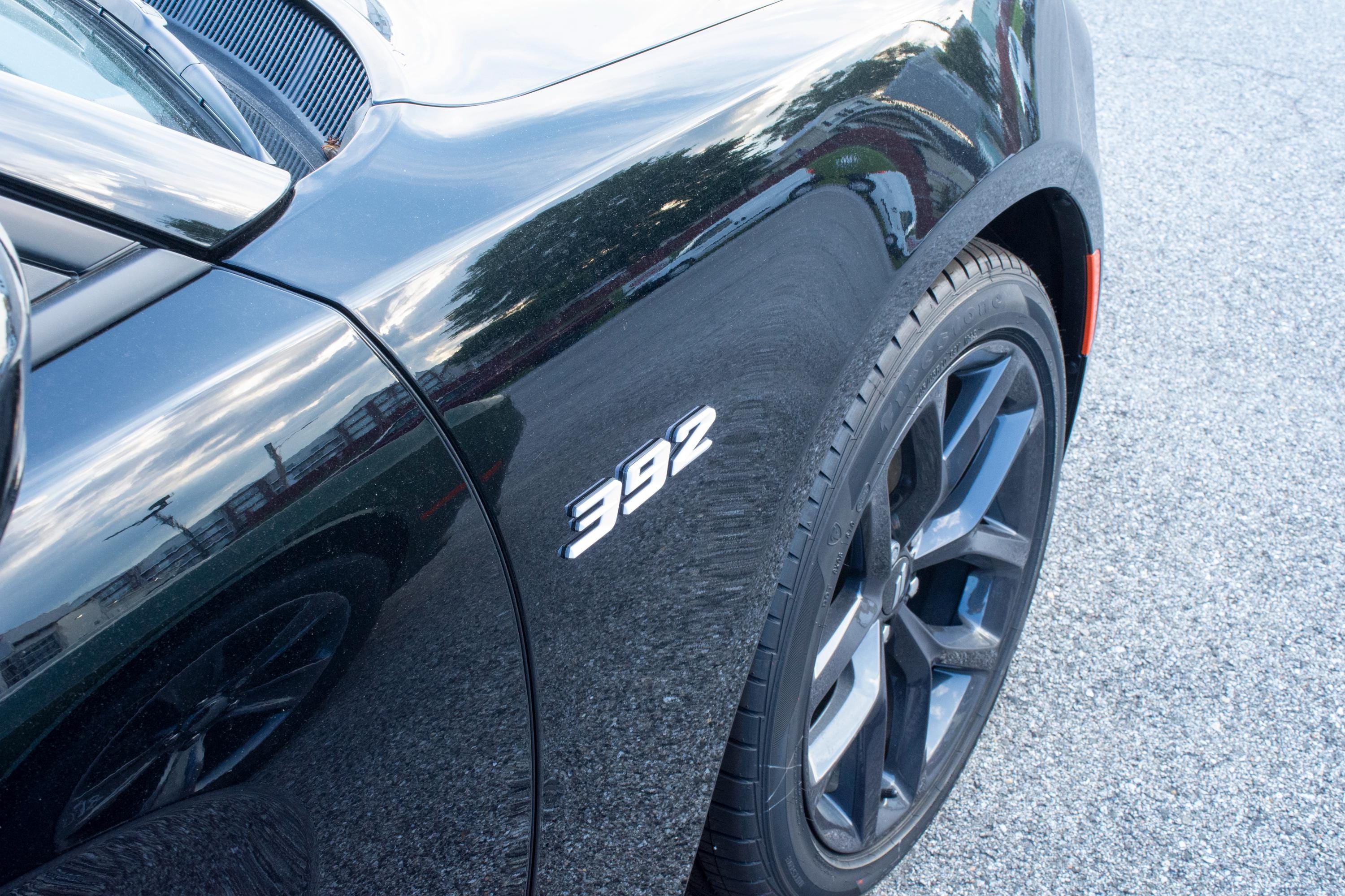 392 White With Black Fender Badges  Emblem Angry Aggressive Car Badge | 2 BADGES | 345 3D Fender Badges