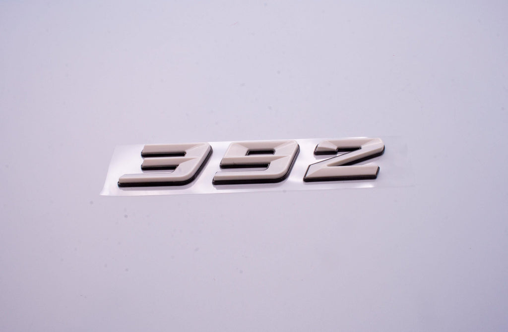 392 White With Black Fender Badges  Emblem Angry Aggressive Car Badge | 2 BADGES | 345 3D Fender Badges