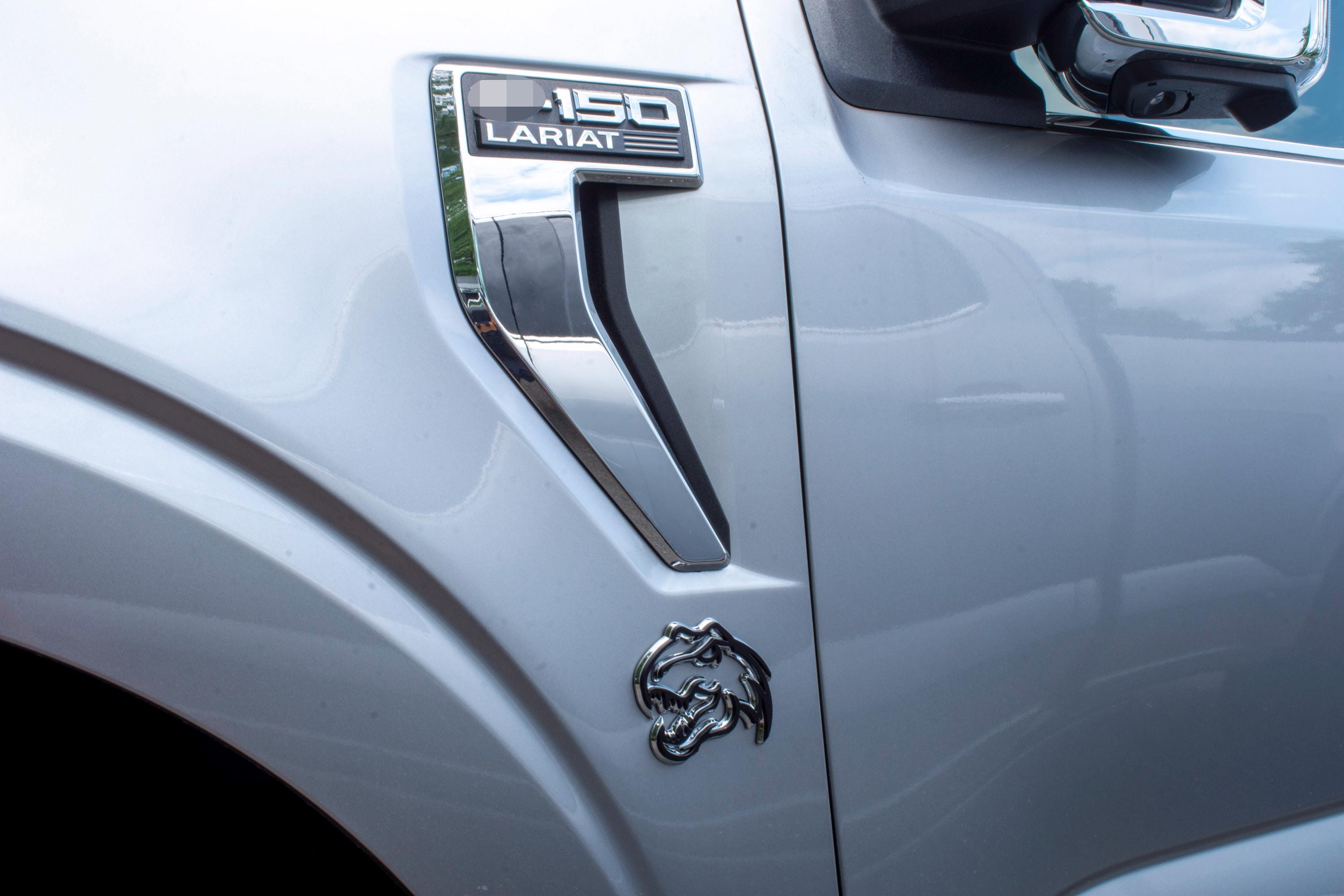 Double Layer Dinosaur Fender Badges | Aggressive Raptor Design for F150, RAM 1500, and More | 2 Premium Badges