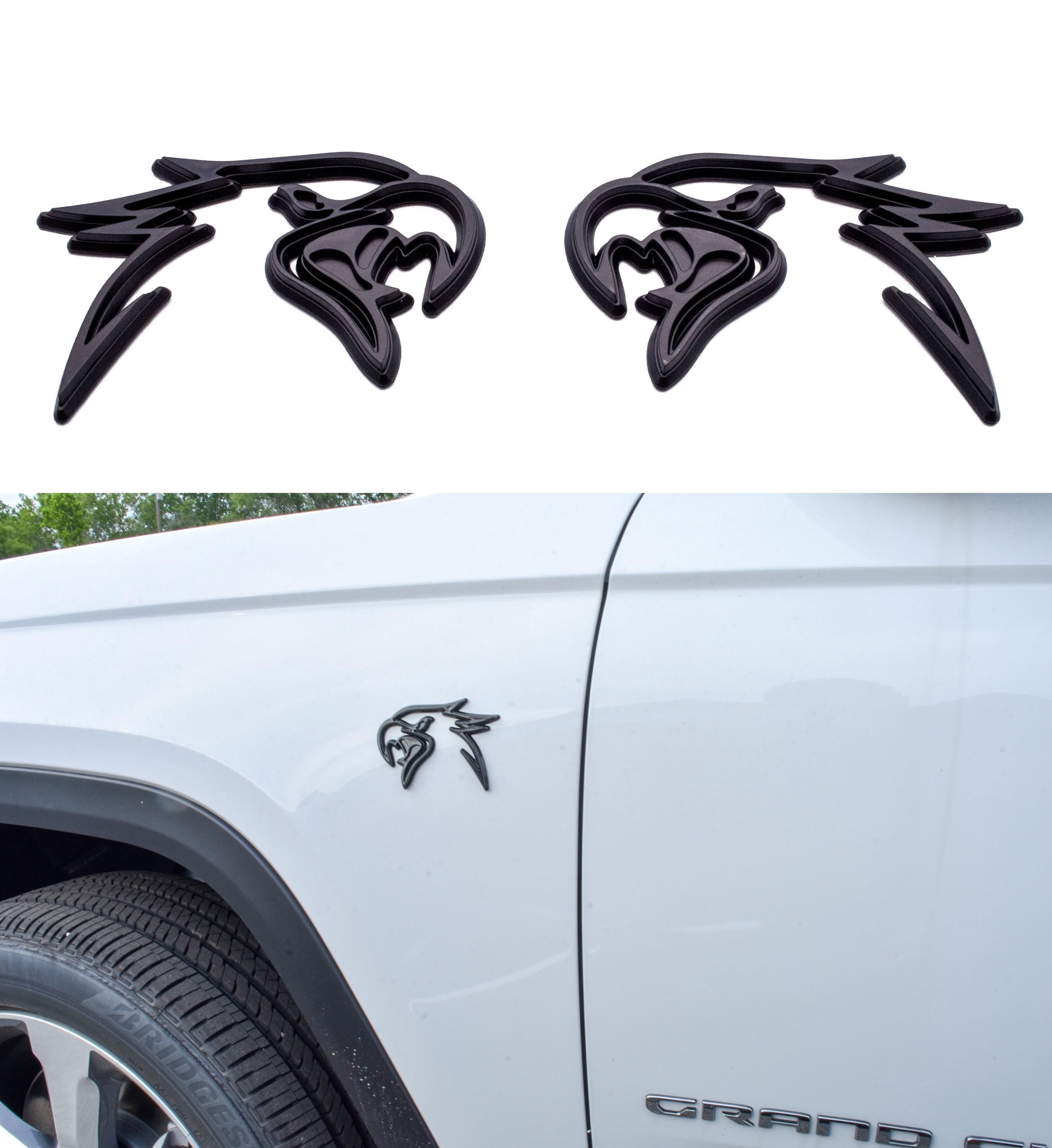 Double Layer Eagle Hawk Fender Badges Emblem 4x3in | 2-Pack Aggressive Fits Jeep Dodge Chrysler