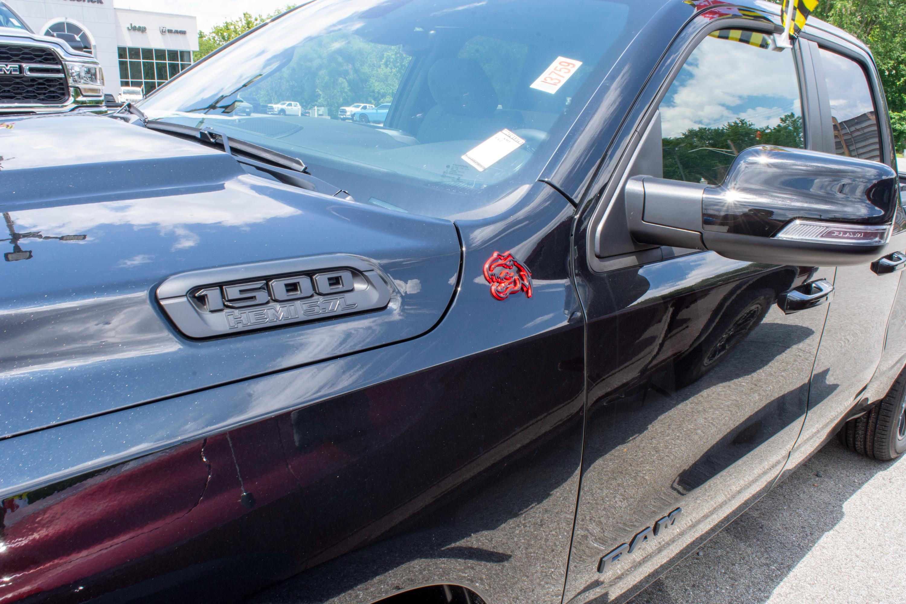 Black on Red Double Layer Dinosaur Fender Badges | Aggressive Raptor Design for F150, RAM 1500, and More | 2 Premium Badges