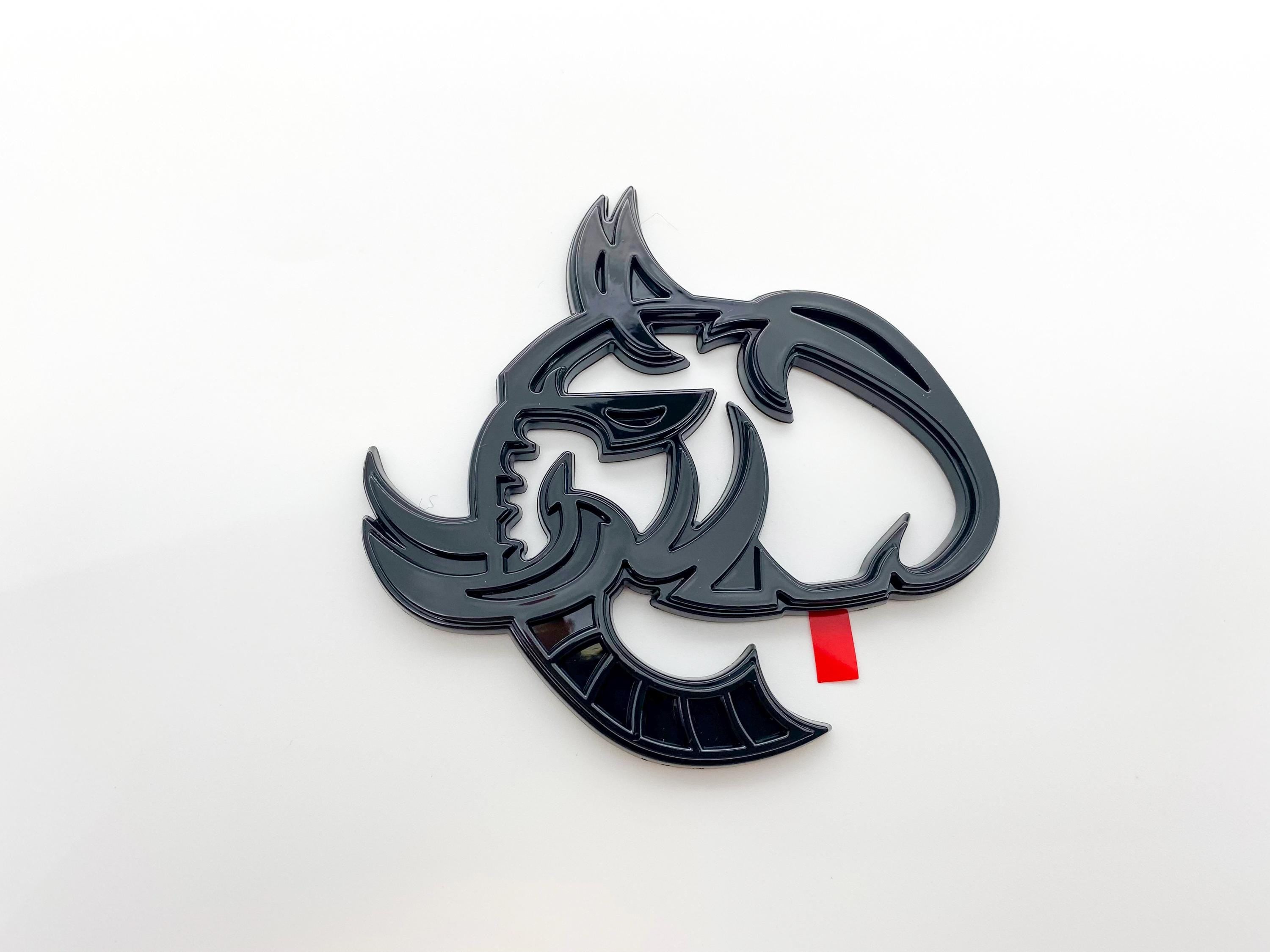 Gloss Black Elephant Head Fender Left/Right Side Badge 3D Emblems Decal Stickers for Hellephant Challenger Charger TRX Silverado