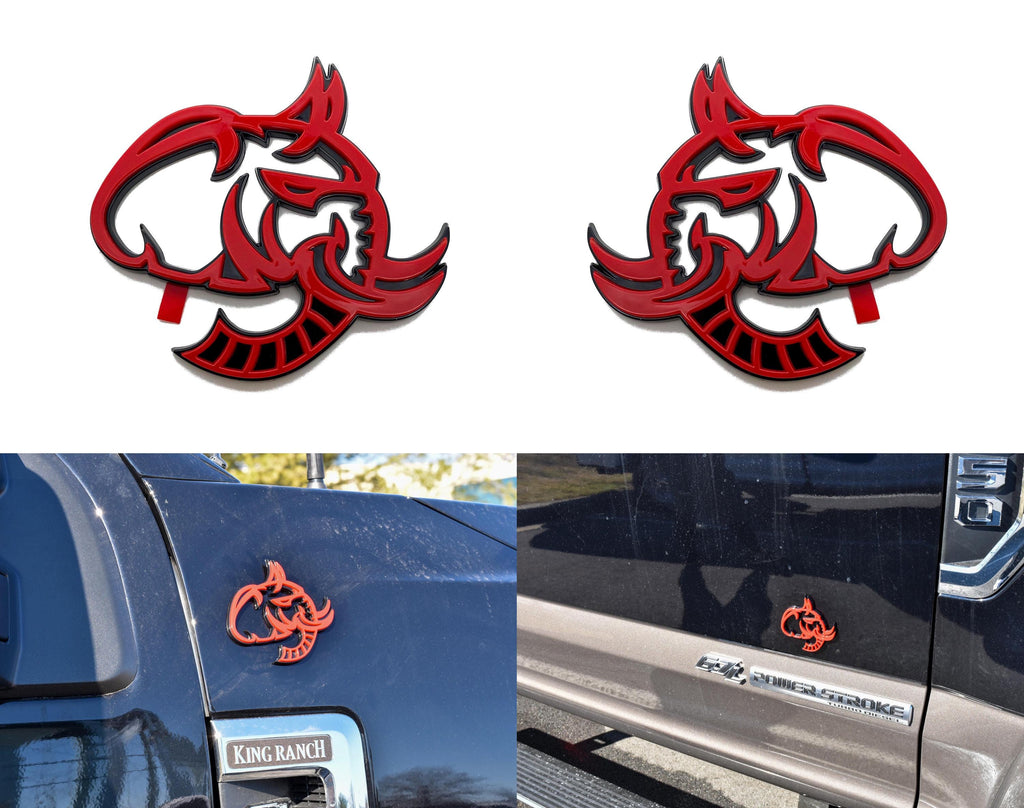 Elephant Head Fender Left/Right Side Badge 3D Emblems Decal Stickers for Hellephant Challenger Charger TRX Silverado