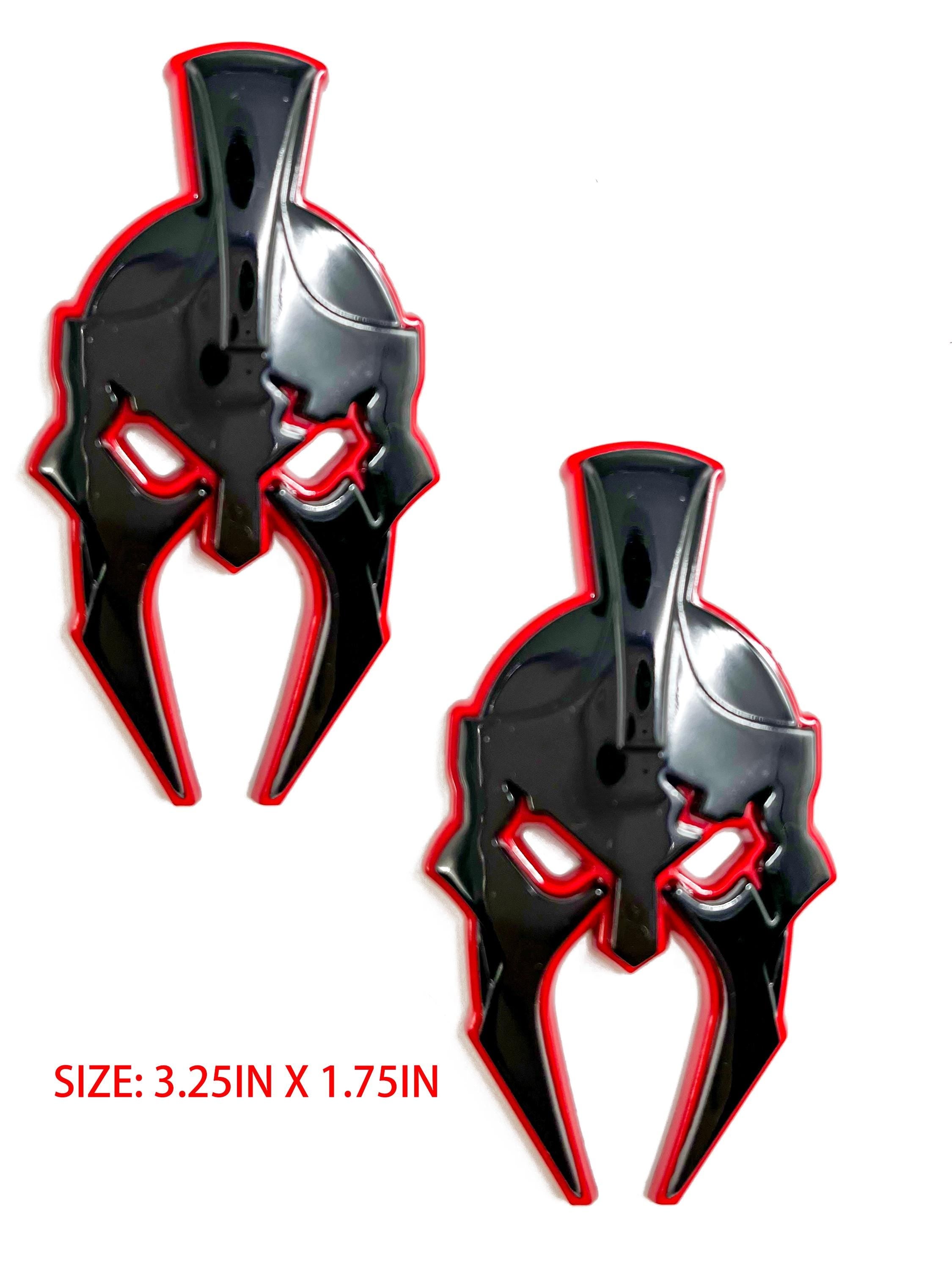 Gladiator Spartan Helm Offroad SUV Auto Emblem Text , Jeep Wrangler Mod 3D Sticker