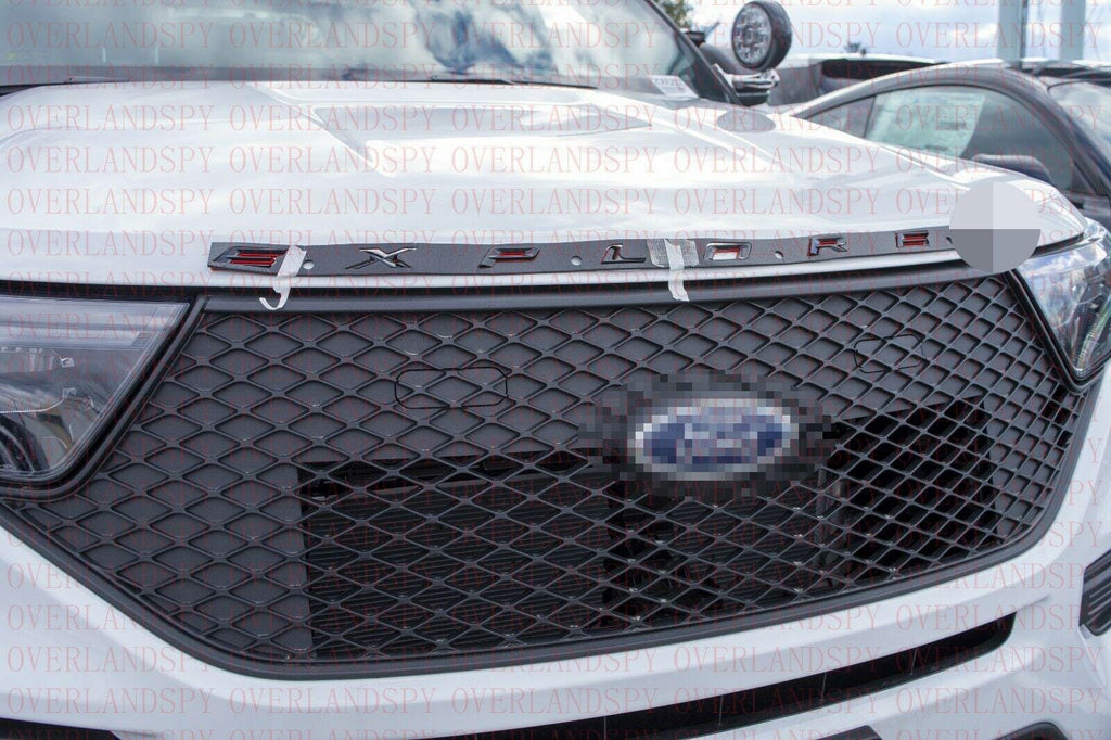 Black on Red 3D Front Hood Explorer Letters Decal Fit for 2011-2024 Explorer Model Emblem Badge