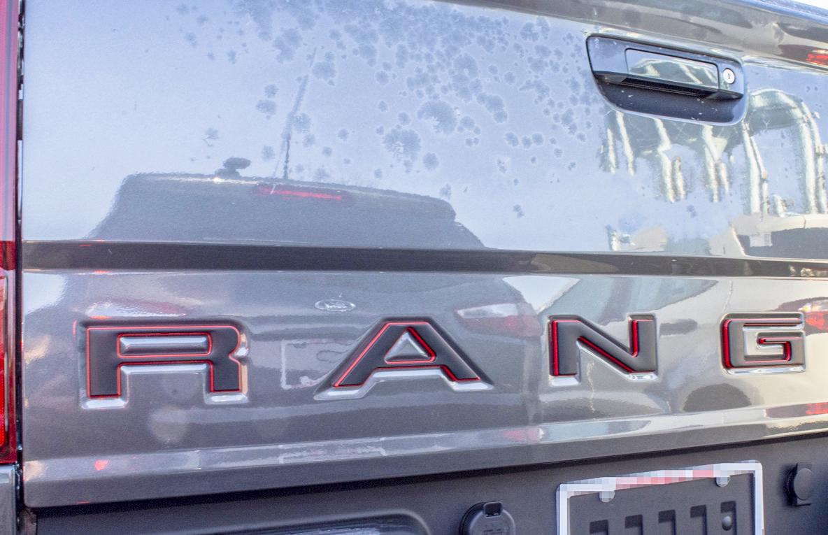 Black on Red outline Raised Tailgate Insert Letters Tailgate Letters Insert Plastic ABS Badge Fits 2019-2023 Ford Ranger Tailgate