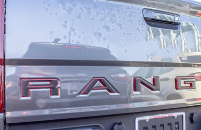 Black on Red outline Raised Tailgate Insert Letters Tailgate Letters Insert Plastic ABS Badge Fits 2019-2023 Ford Ranger Tailgate