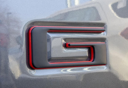Black on Red outline Raised Tailgate Insert Letters Tailgate Letters Insert Plastic ABS Badge Fits 2019-2023 Ford Ranger Tailgate