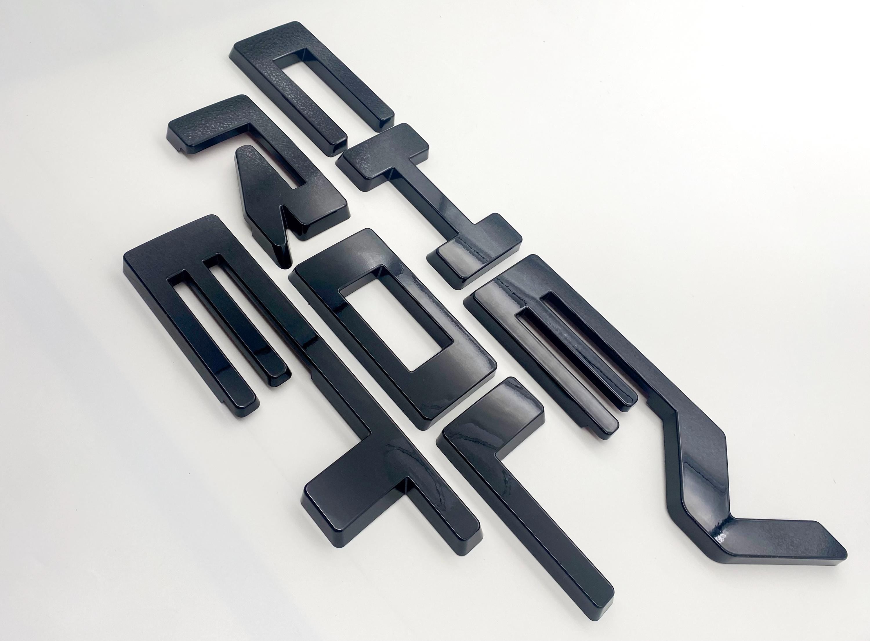 Black Overlay Letters Emblem for Front Grille Fits 2022-2025 Chevy Silverado Work Truck GF5 or Custom GF2 , Excludes LTZ High Country ZR2