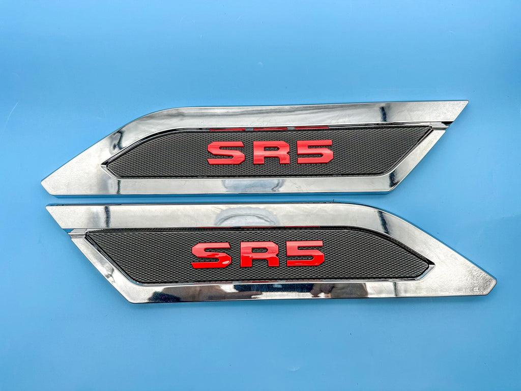 Red Black Chrome Door Side Body Molding Trim For 2022-2025 Toyota Tundra SR5