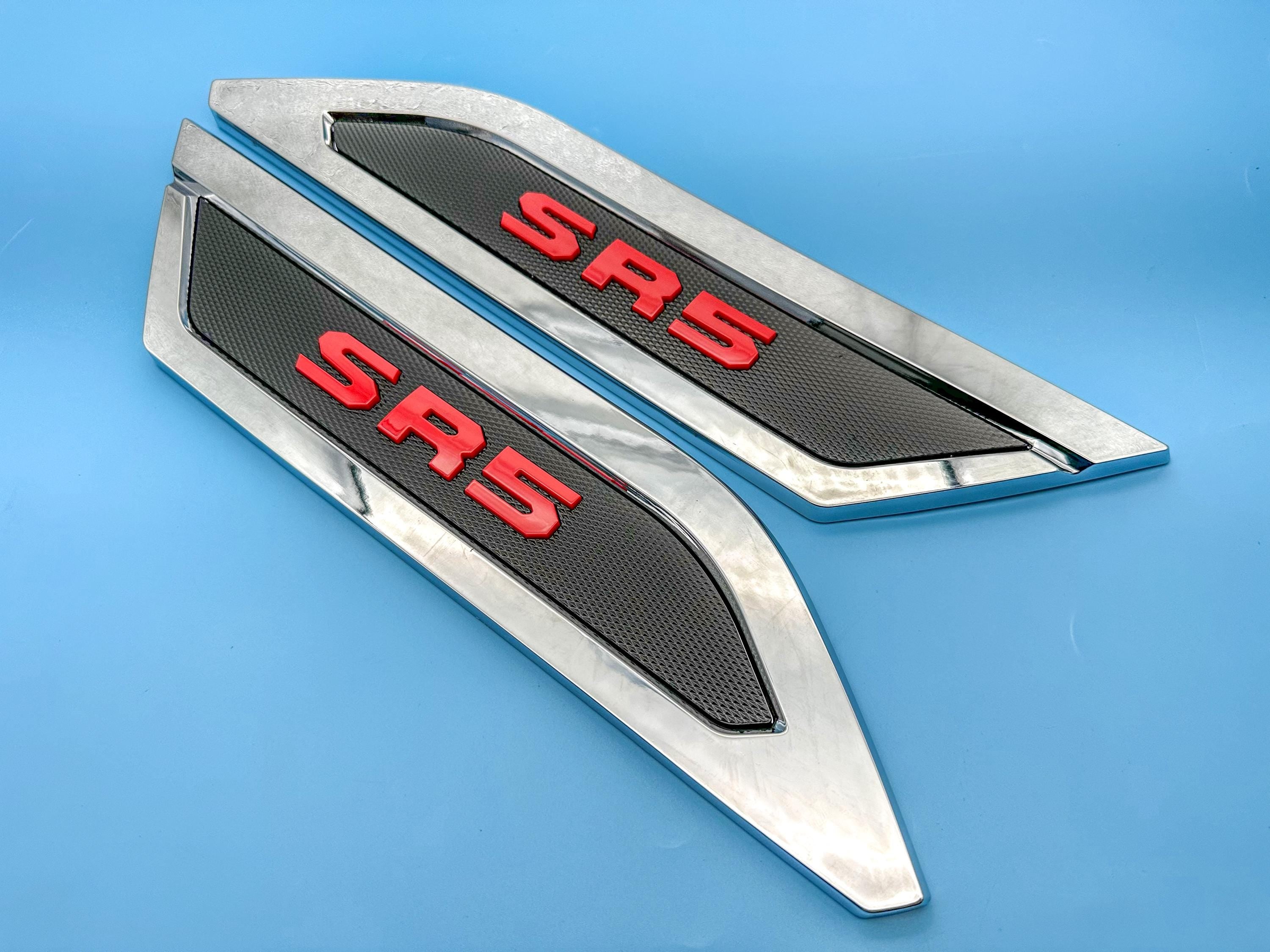 Red Black Chrome Door Side Body Molding Trim For 2022-2025 Toyota Tundra SR5