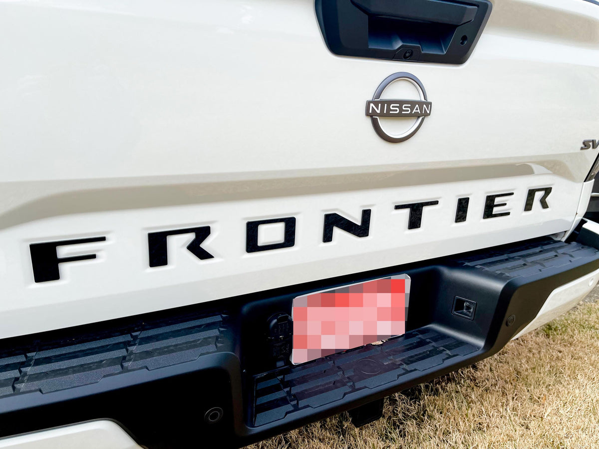 Frontier Letters Gloss Black Raised Tailgate Decals Stickers Insert Letters Compatible ...