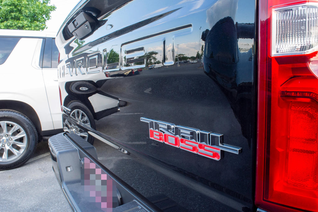 Custom 1/8" Thick Trailboss Bedside Emblem Badge with Adhesive - 12'' x 1.8'' - ABS Plastic