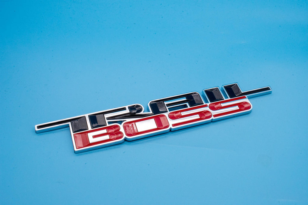 Custom 1/8" Thick Trailboss Bedside Emblem Badge with Adhesive - 12'' x 1.8'' - ABS Plastic