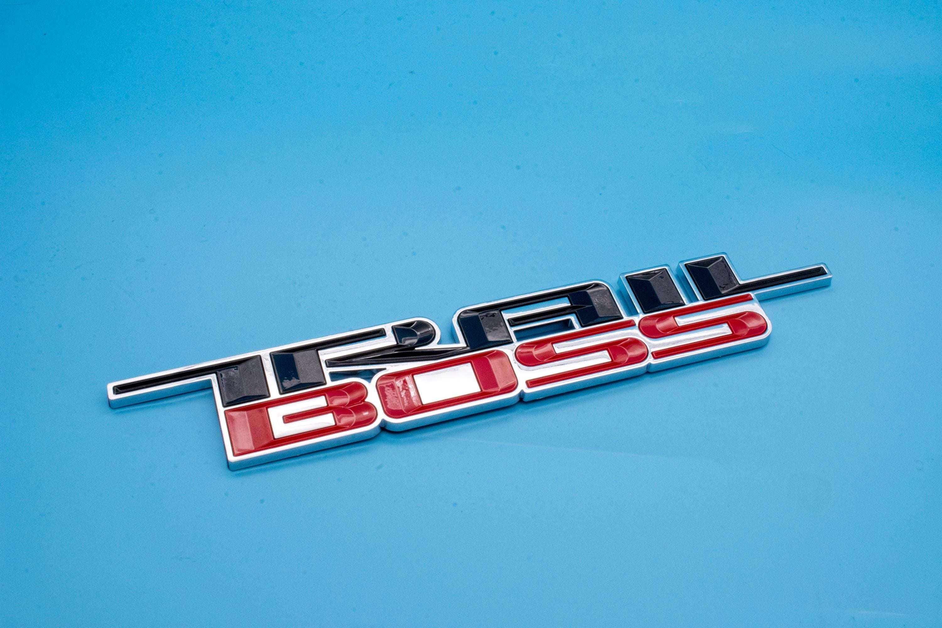 Custom 1/8" Thick Trailboss Bedside Emblem Badge with Adhesive - 12'' x 1.8'' - ABS Plastic