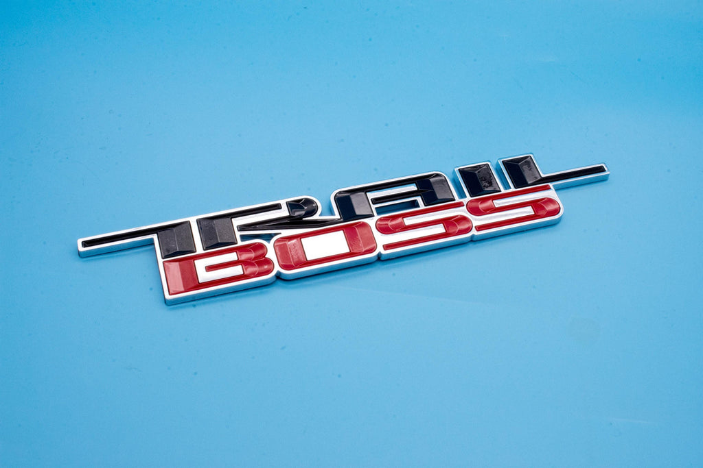 Custom 1/8" Thick Trailboss Bedside Emblem Badge with Adhesive - 12'' x 1.8'' - ABS Plastic