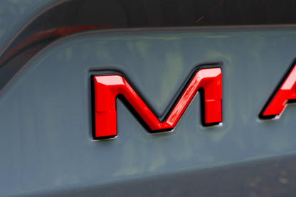 Red on Black Fits 2022-2025 Ford Maverick Tailgate Letters ABS Plastic Insert Decals - Durable Raised Badge Kit
