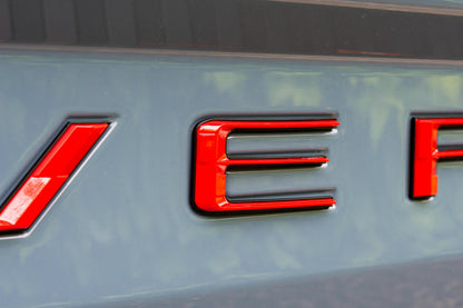 Red on Black Fits 2022-2025 Ford Maverick Tailgate Letters ABS Plastic Insert Decals - Durable Raised Badge Kit