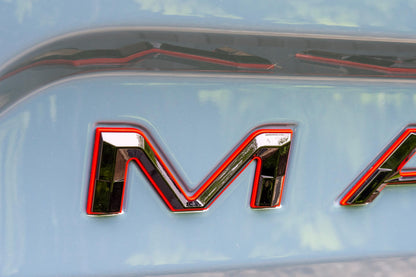 Black on Red Fits 2022-2025 Ford Maverick Tailgate Letters ABS Plastic Insert Decals - Durable Raised Badge Kit