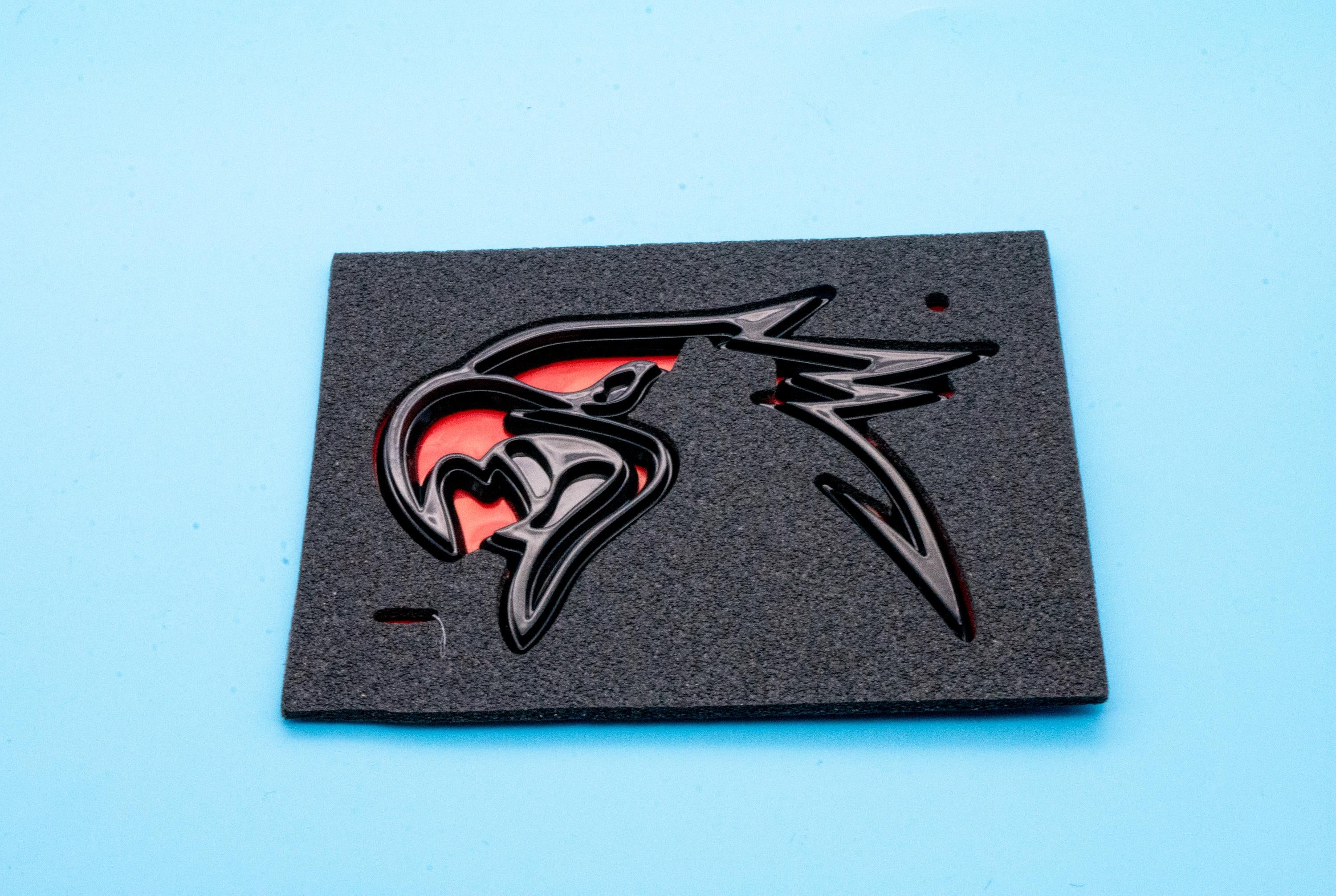 Gloss Black Double Layer Eagle Hawk Fender Badges Emblem 4x3in | 2-Pack Aggressive Fits Jeep Dodge Chrysler