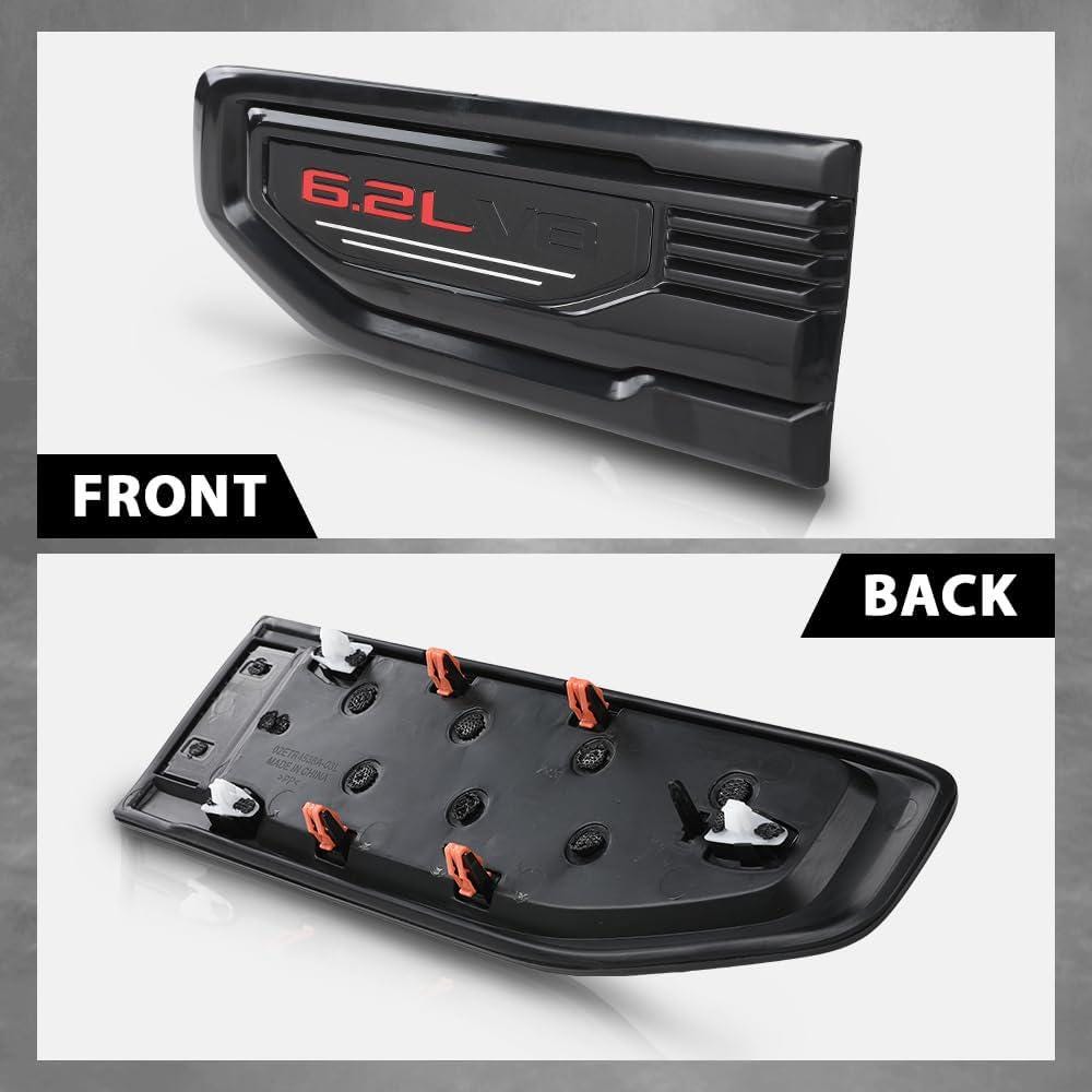 Black emblem Fit For 19-24 GMC Sierra 1500 6.2L V8 Duramax Fender Vent Emblem Kit Black 86532094