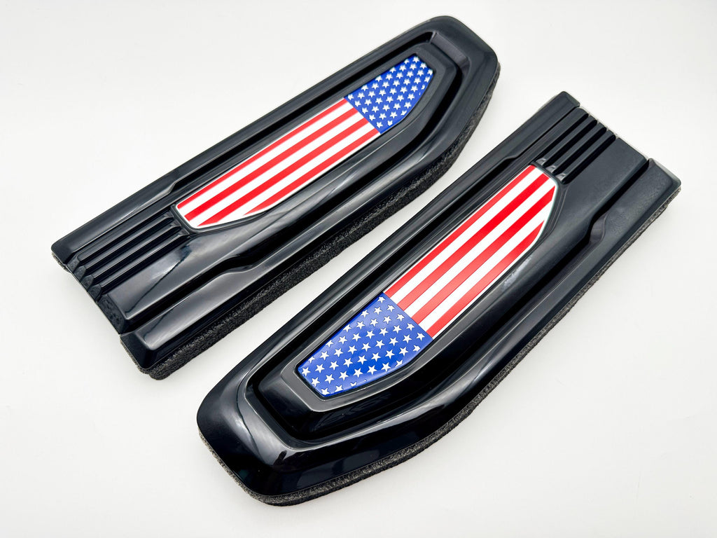 Color Flag emblem Fit For 19-24 GMC Sierra 1500 6.2L V8 Duramax / 5.3L V8 Fender Vent Emblem Kit Black 86532094 5.3L V8 Fender Badge Set
