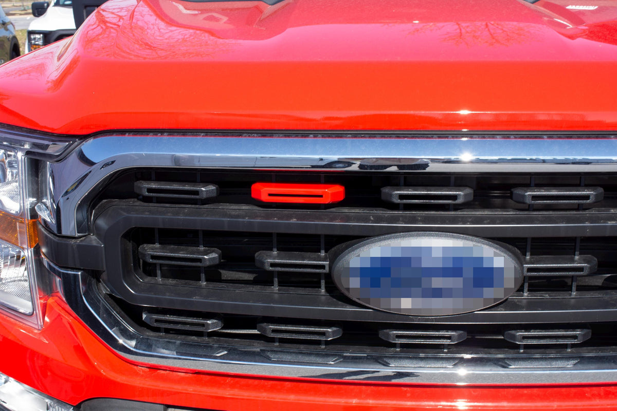Gloss Race Red Grille Insert Trim Compatible with 2021-2023 Ford F-150 XL/XLT - Adhesive Backed Custom Fit Overlay