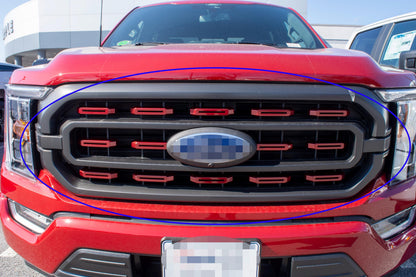 Rapid Red Metallic Grille Insert Trim Compatible with 2021-2023 Ford F-150 XL/XLT - Adhesive Backed Custom Fit Overlay