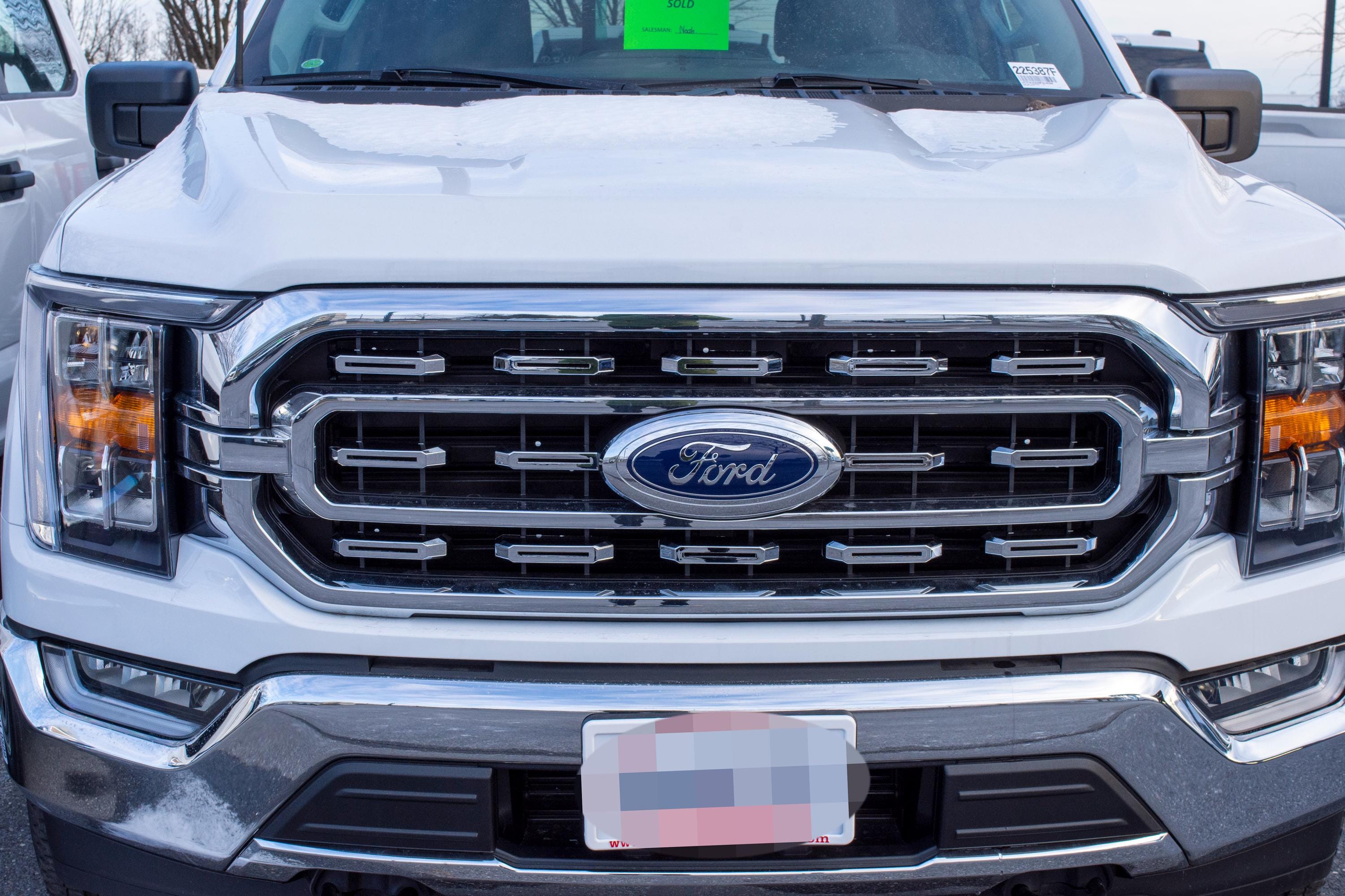 Chrome Grille Insert Trim Compatible with 2021-2023 Ford F-150 XL/XLT - Adhesive Backed Custom Fit Overlay