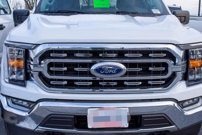 Chrome Grille Insert Trim Compatible with 2021-2023 Ford F-150 XL/XLT - Adhesive Backed Custom Fit Overlay