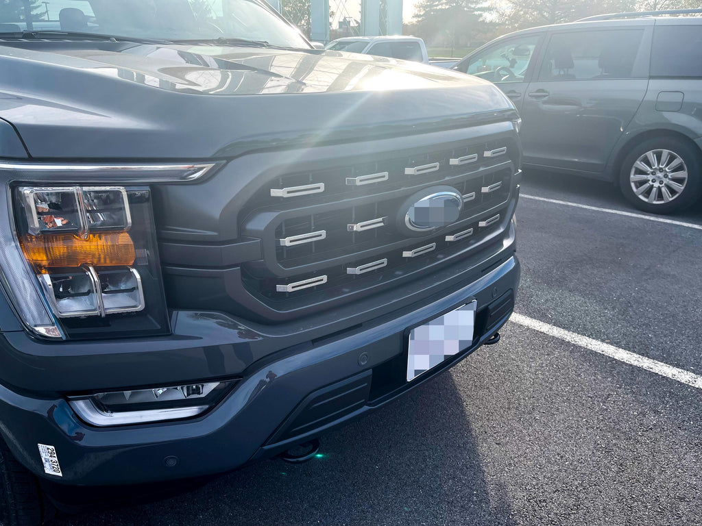 Chrome Grille Insert Trim Compatible with 2021-2023 Ford F-150 XL/XLT - Adhesive Backed Custom Fit Overlay