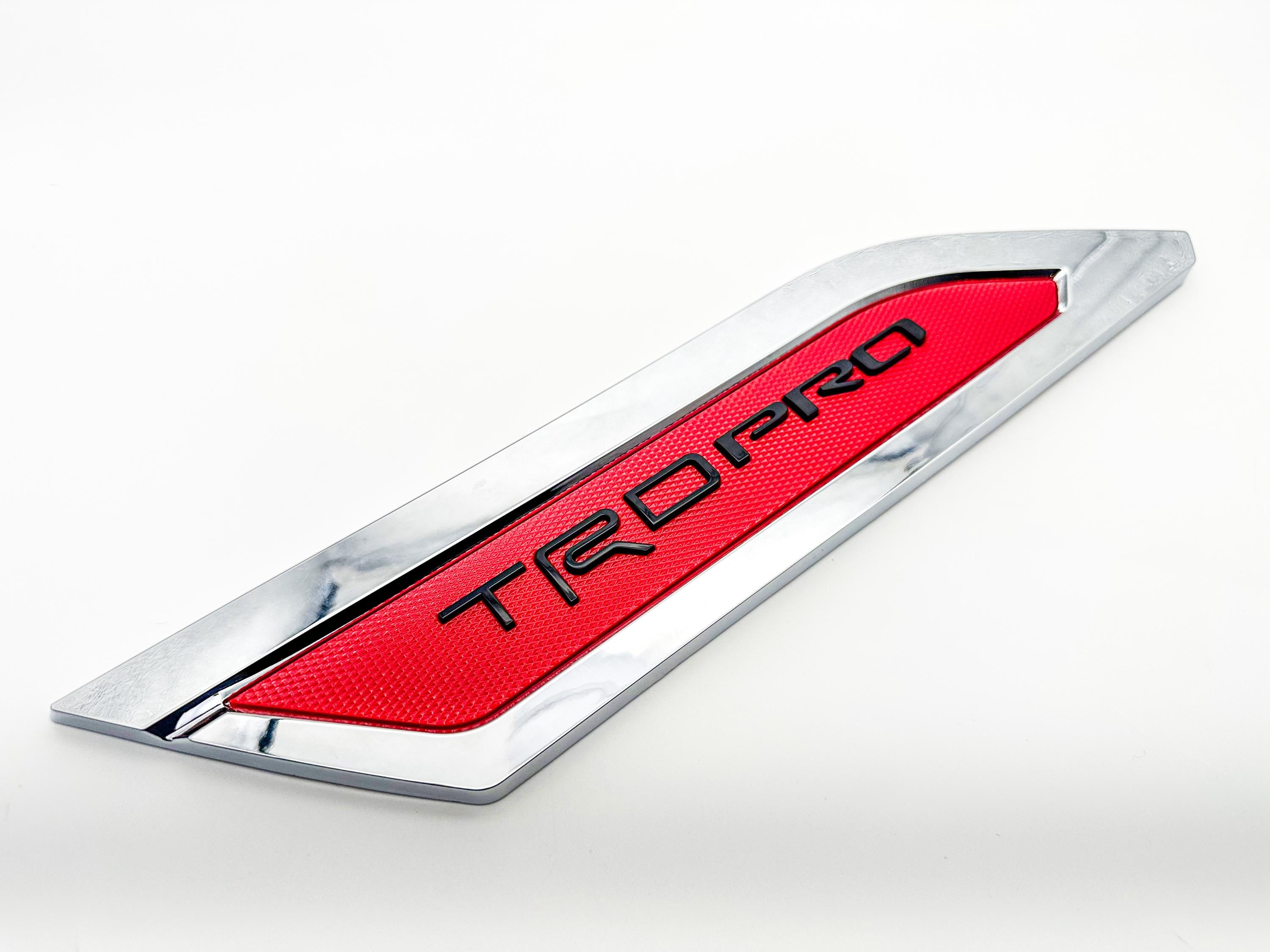 Red Chrome Door Side Body Molding Trim For 2022-2025 Toyota Tundra TRD PRO