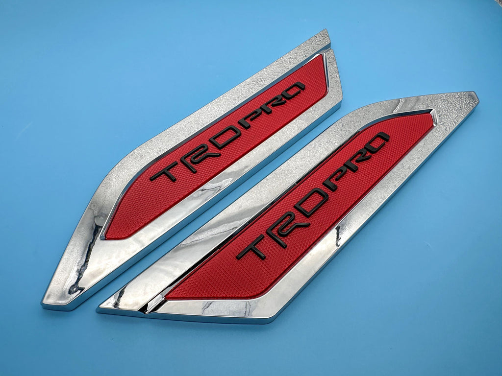 Red Chrome Door Side Body Molding Trim For 2022-2025 Toyota Tundra TRD PRO