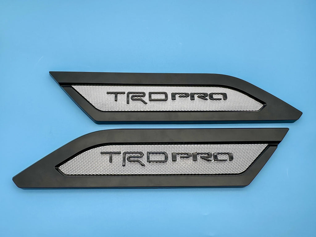 Chrome W. Matte Black Door Side Body Molding Trim For 2022-2025 Toyota Tundra TRD PRO