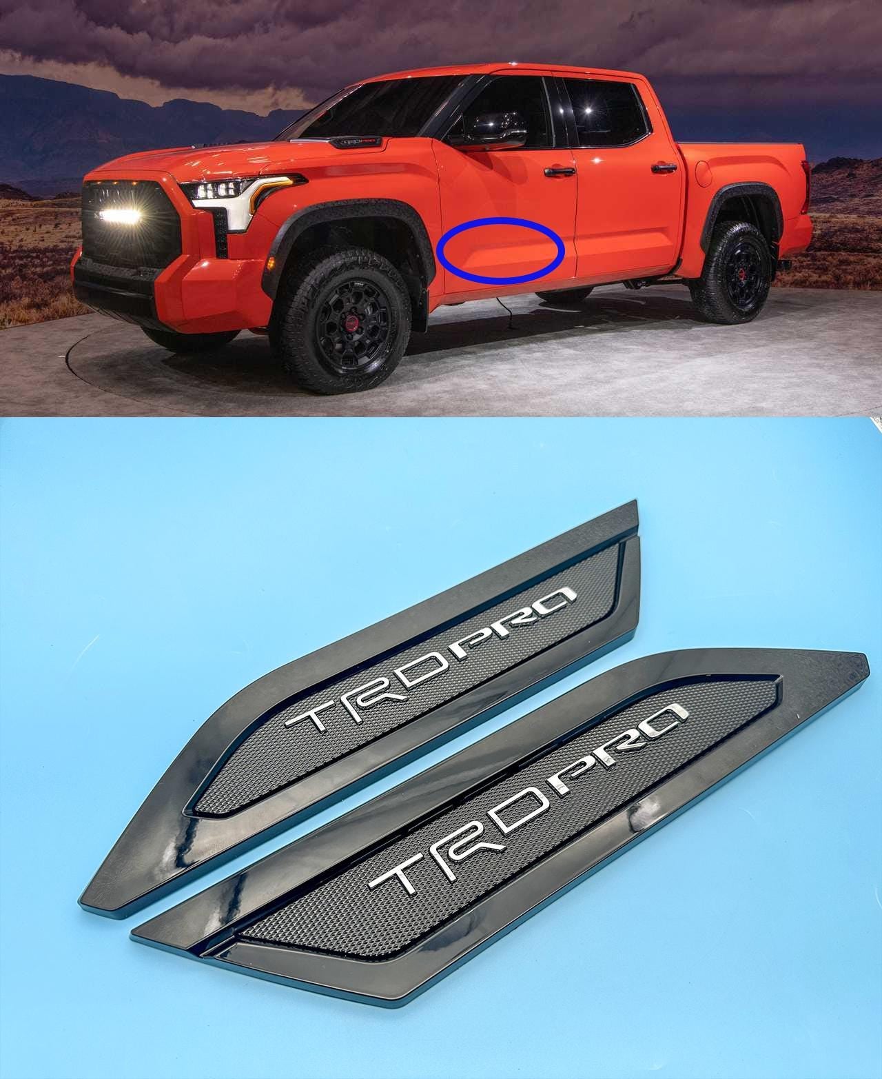 Black Door Side Body Molding Trim For 2022-2025 Toyota Tundra TRD PRO