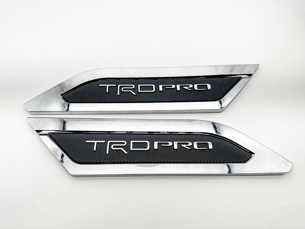 Chrome with Black Door Side Body Molding Trim For 2022-2025 Toyota Tundra TRD PRO