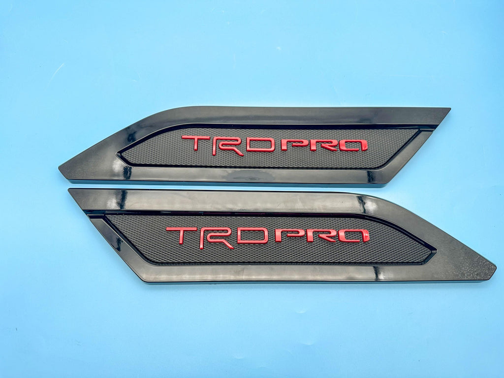 Red with Black Door Side Body Molding Trim For 2022-2025 Toyota Tundra TRD PRO