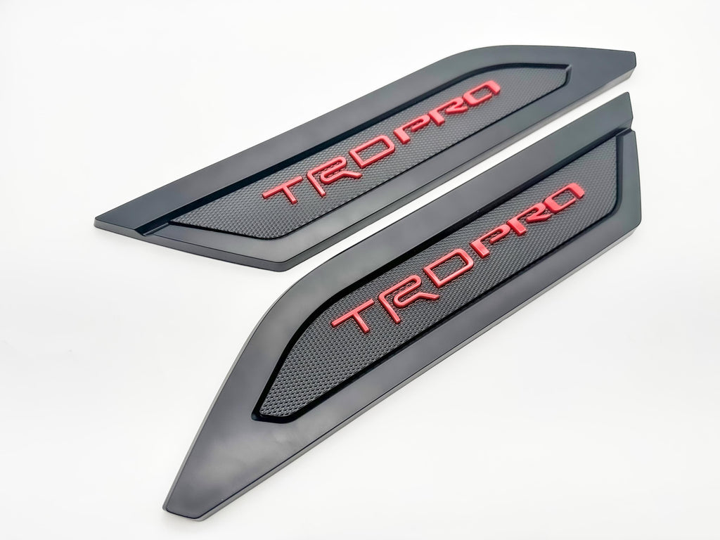 Red with Matte Black Door Side Body Molding Trim For 2022-2025 Toyota Tundra TRD PRO