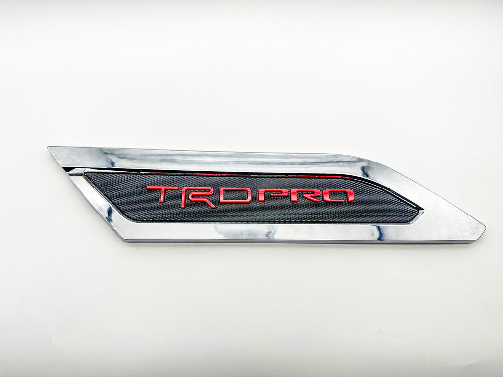 Red with Chrome Door Side Body Molding Trim For 2022-2025 Toyota Tundra TRD PRO