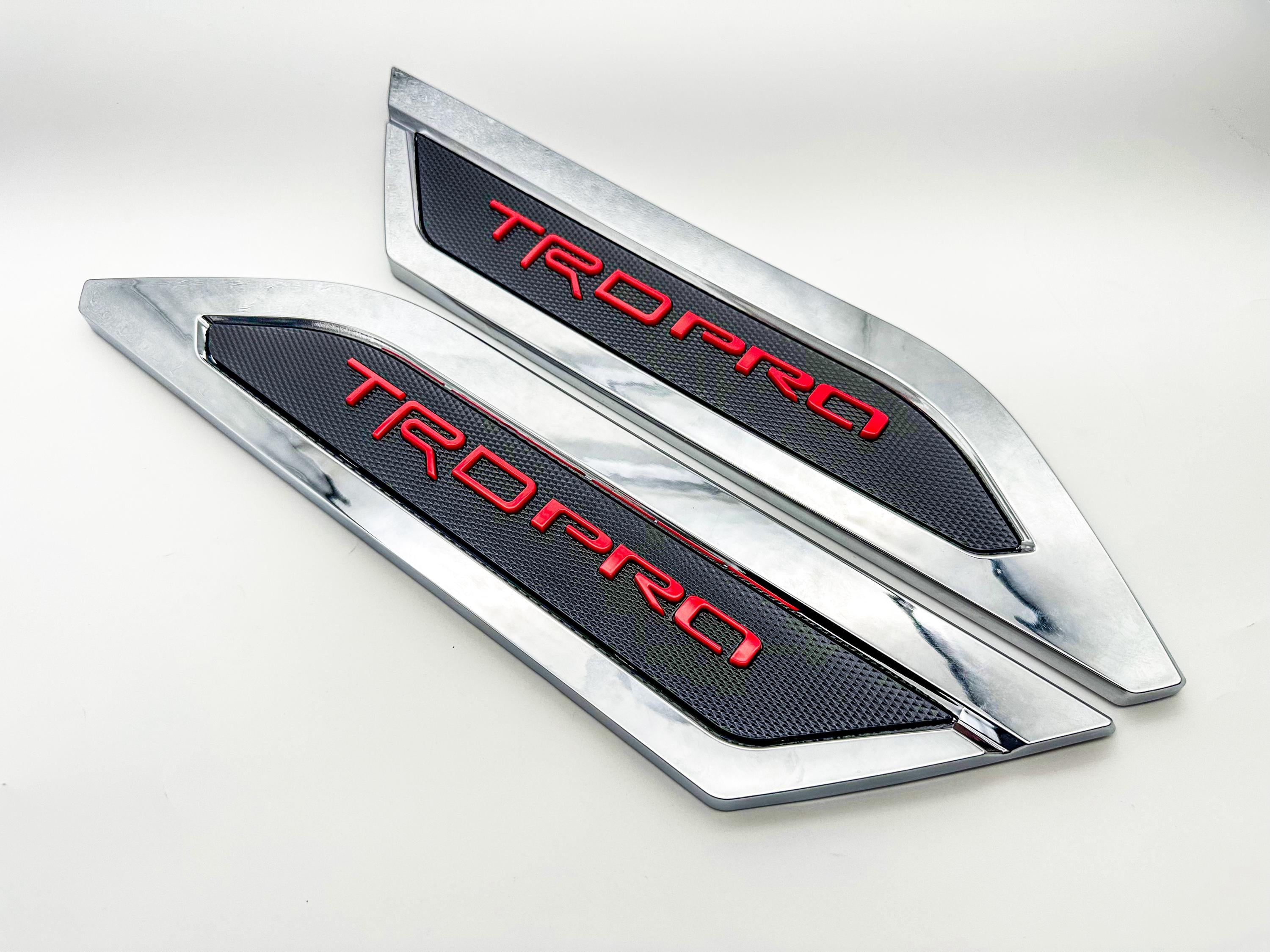 Red with Chrome Door Side Body Molding Trim For 2022-2025 Toyota Tundra TRD PRO