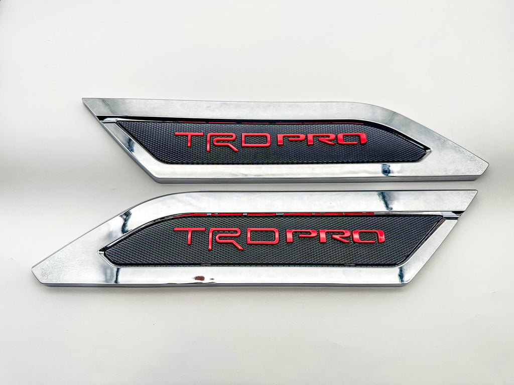 Red with Chrome Door Side Body Molding Trim For 2022-2025 Toyota Tundra TRD PRO