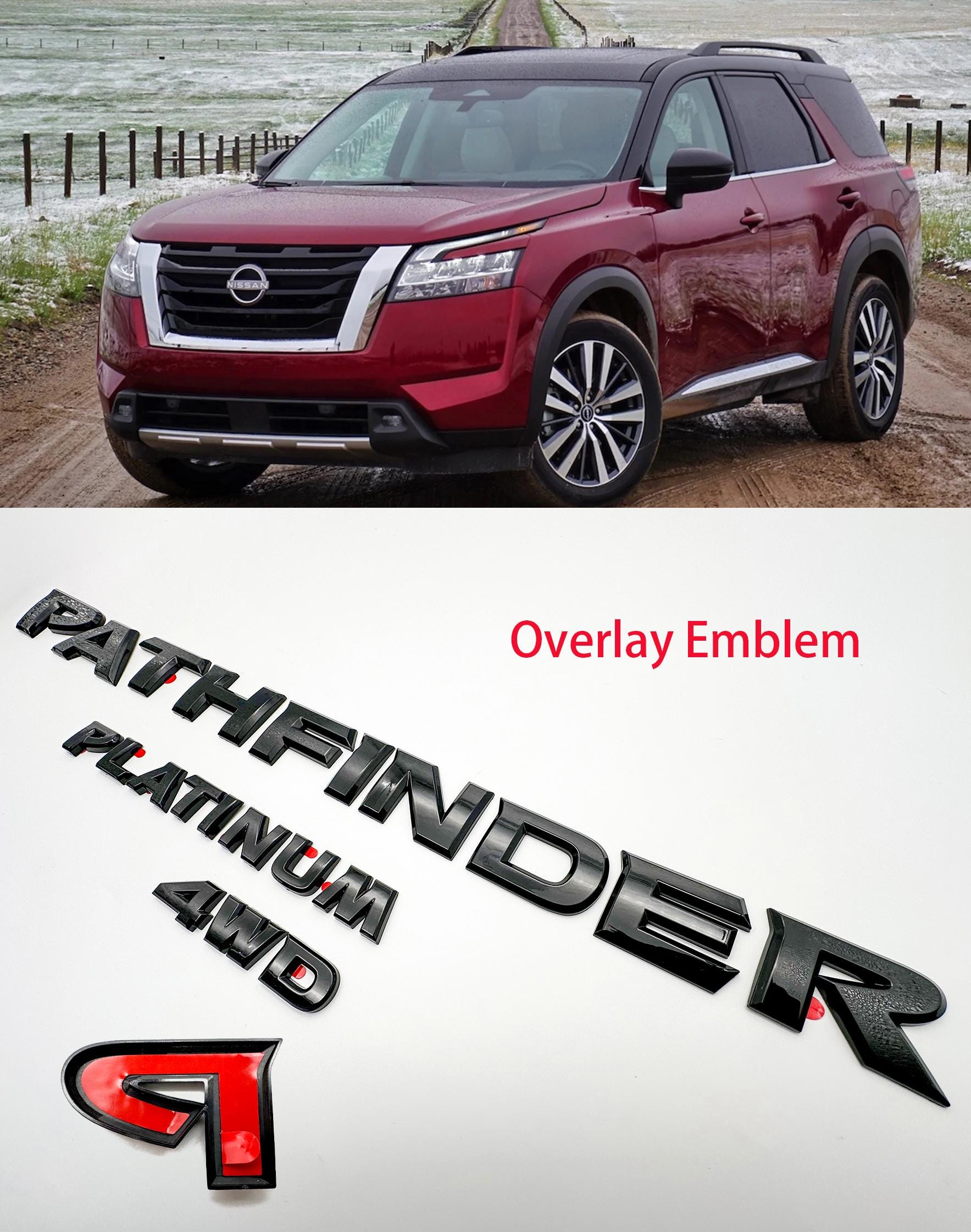 Pathfinder Black Overlay Emblem Fit 2022-2025 Nissan Rear Tailgate Pathfinder Emblem