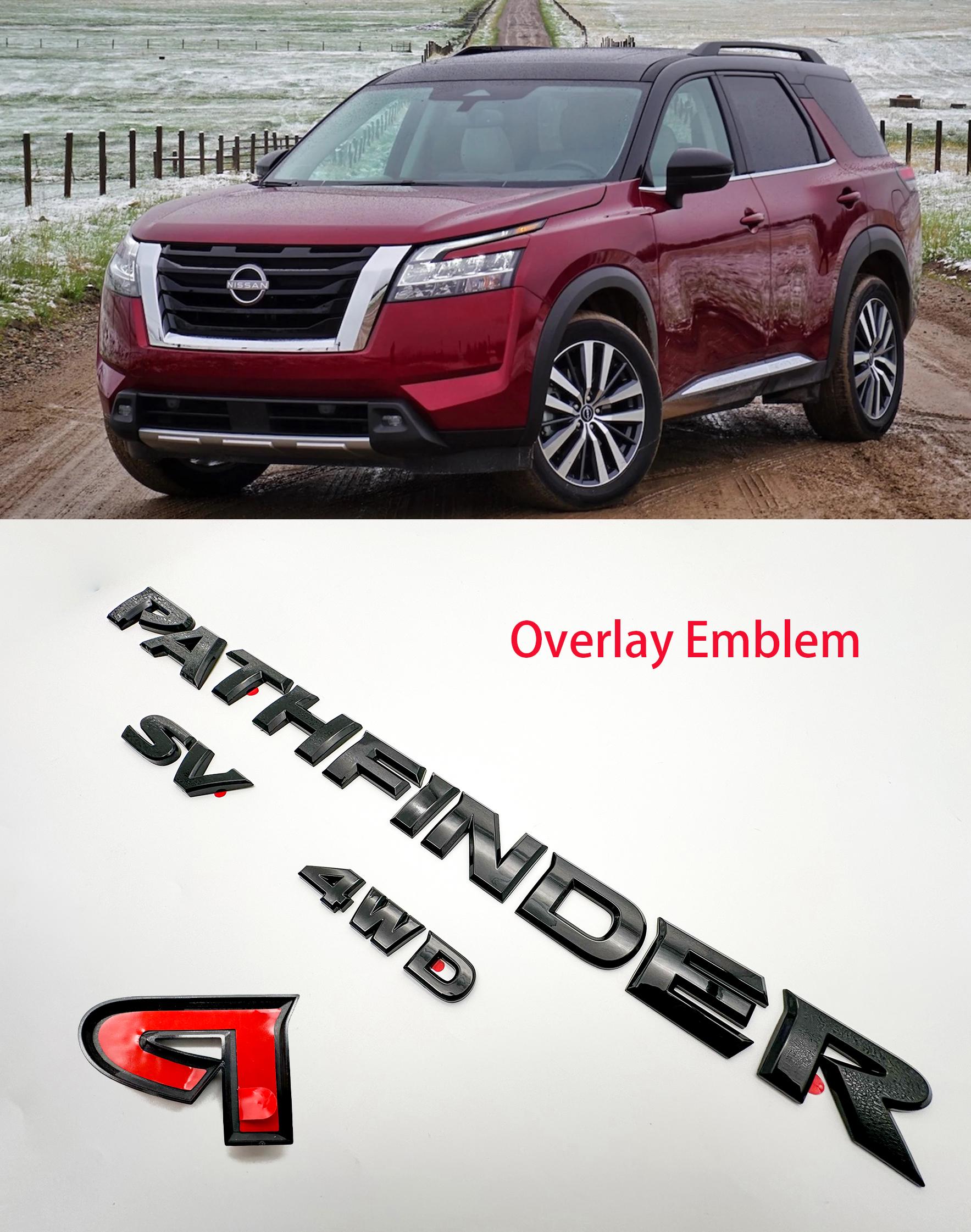 Pathfinder Black Overlay Emblem Fit 2022-2025 Nissan Rear Tailgate Pathfinder Emblem
