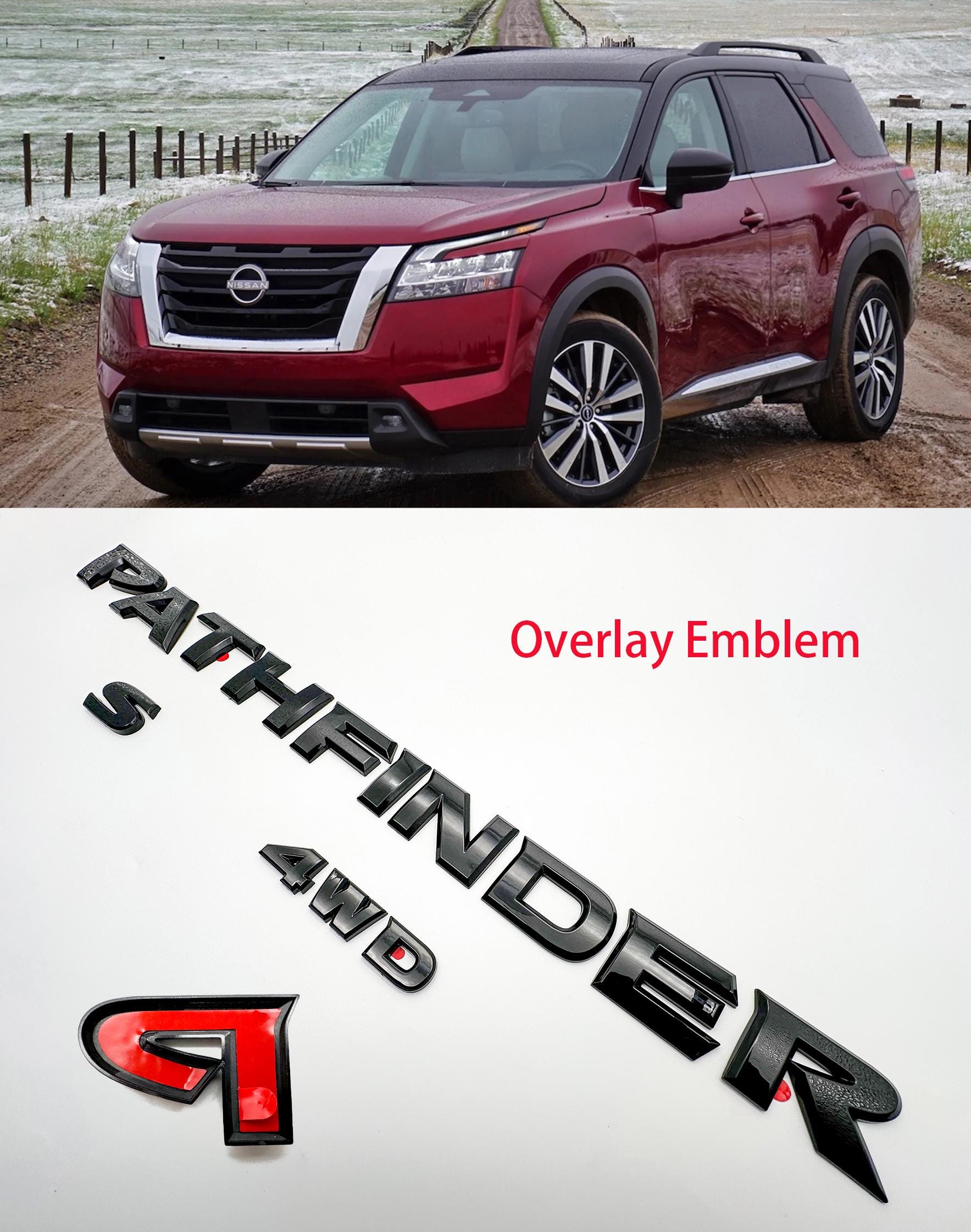 Pathfinder Black Overlay Emblem Fit 2022-2025 Nissan Rear Tailgate Pathfinder Emblem