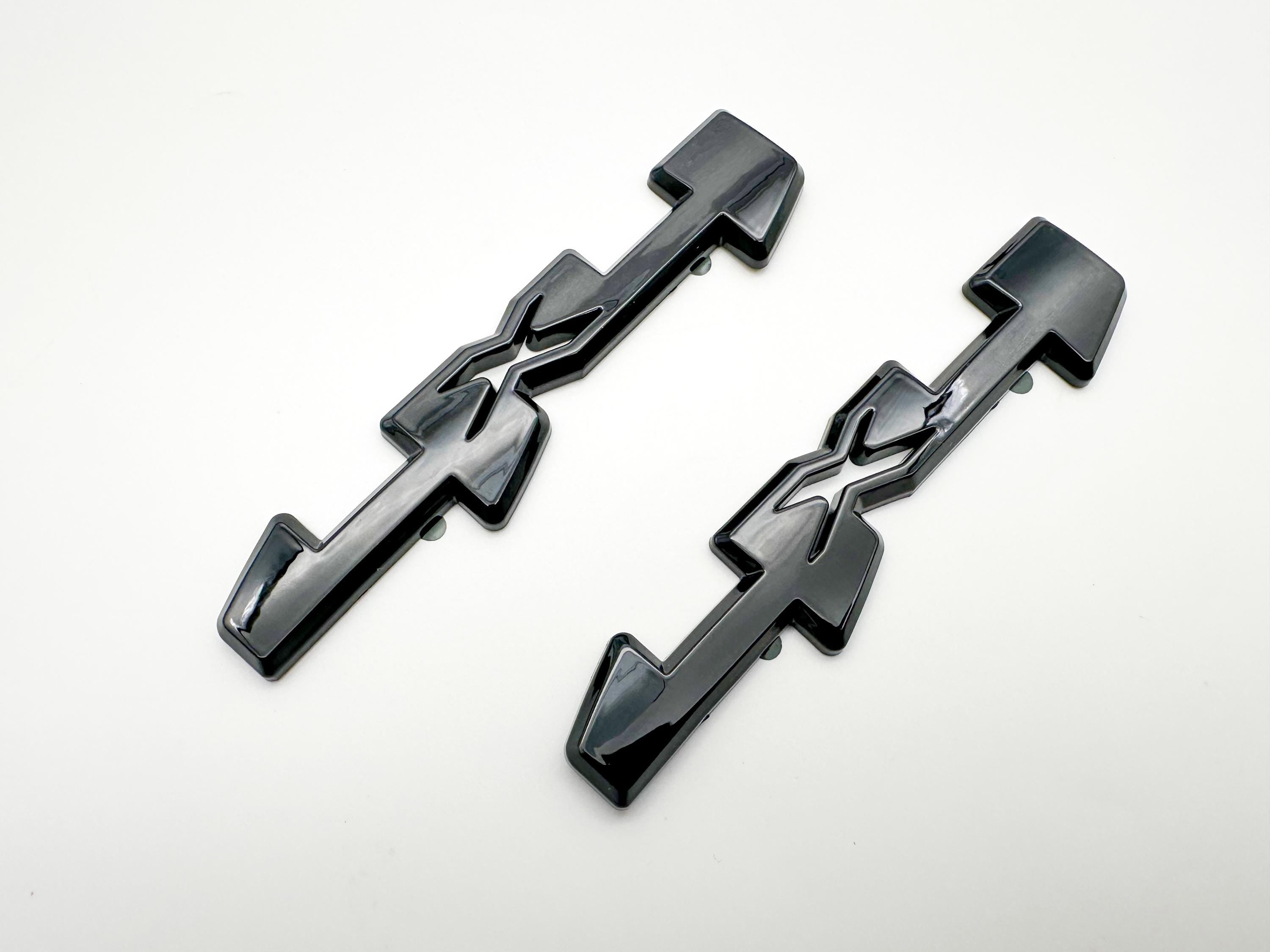 Gloss Black 4X4 Side Bed Overlay Emblems - Fit 2023+ GMC Canyon - Durable & Easy Install