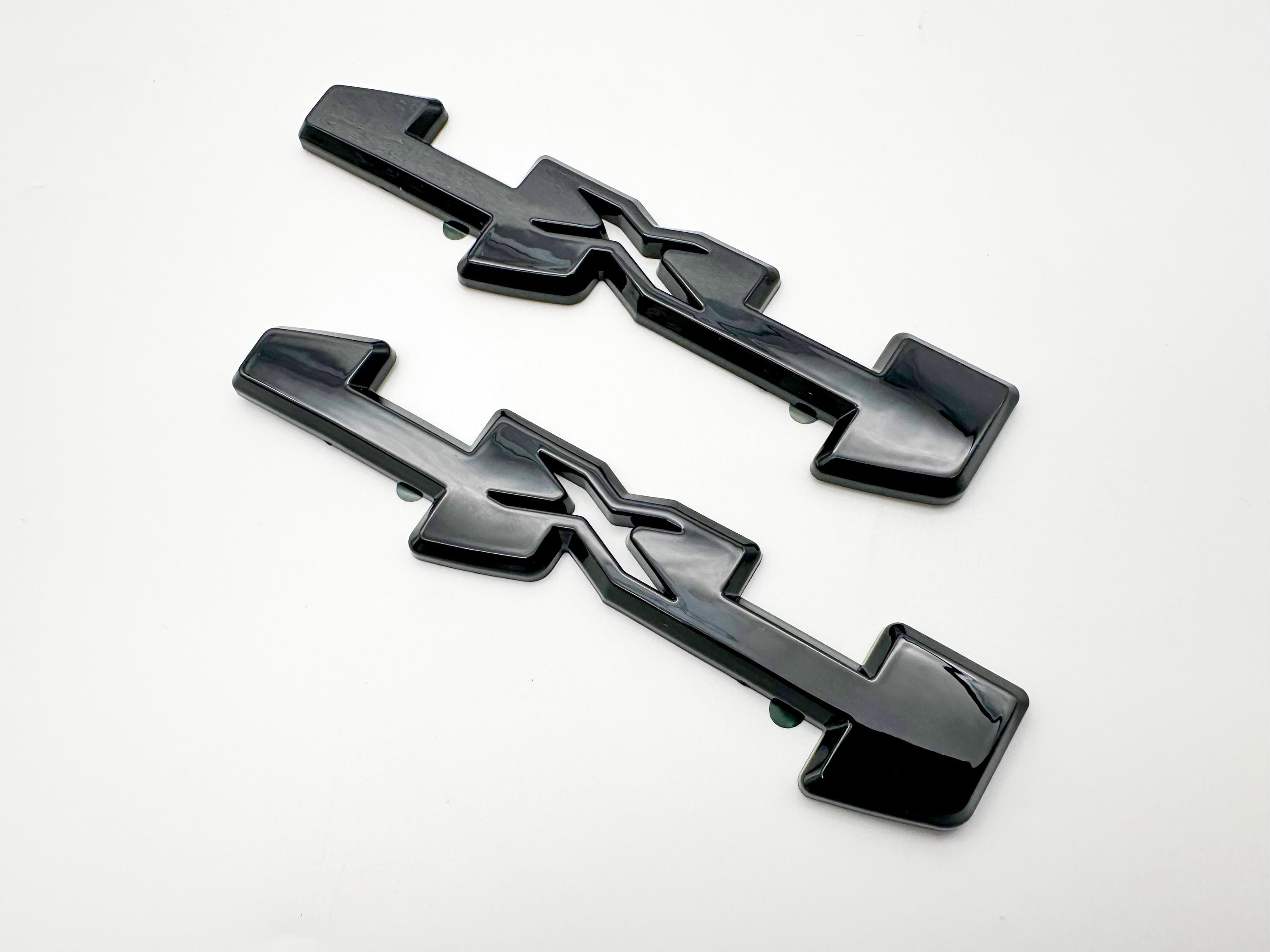 Gloss Black 4X4 Side Bed Overlay Emblems - Fit 2023+ GMC Canyon - Durable & Easy Install