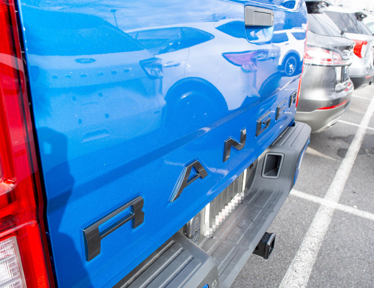 Gloss Black Raised Tailgate Insert Letters Tailgate Letters Insert Plastic ABS Badge Fits 2019-2024 Ford Ranger Tailgate