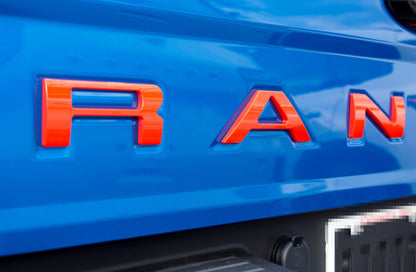 Red Raised Tailgate Insert Letters Tailgate Letters Insert Plastic ABS Badge Fits 2019-2024 Ford Ranger Tailgate