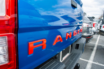 Red Raised Tailgate Insert Letters Tailgate Letters Insert Plastic ABS Badge Fits 2019-2024 Ford Ranger Tailgate