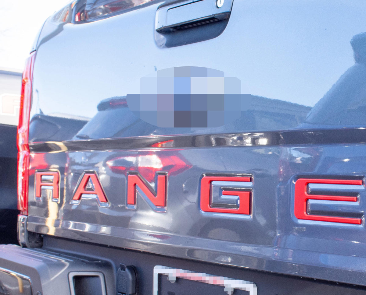 Red Raised Tailgate Insert Letters Tailgate Letters Insert Plastic ABS Badge Fits 2019-2023 Ford Ranger Tailgate